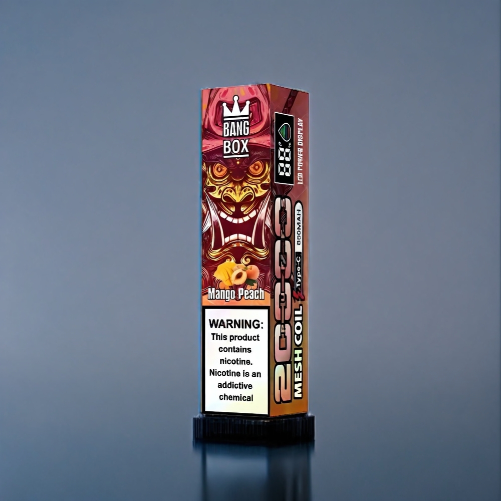 Suomi tukku Bang Box 20000 Puffs 35ml 850mAh Mesh Coil Mango-Persikka Vape