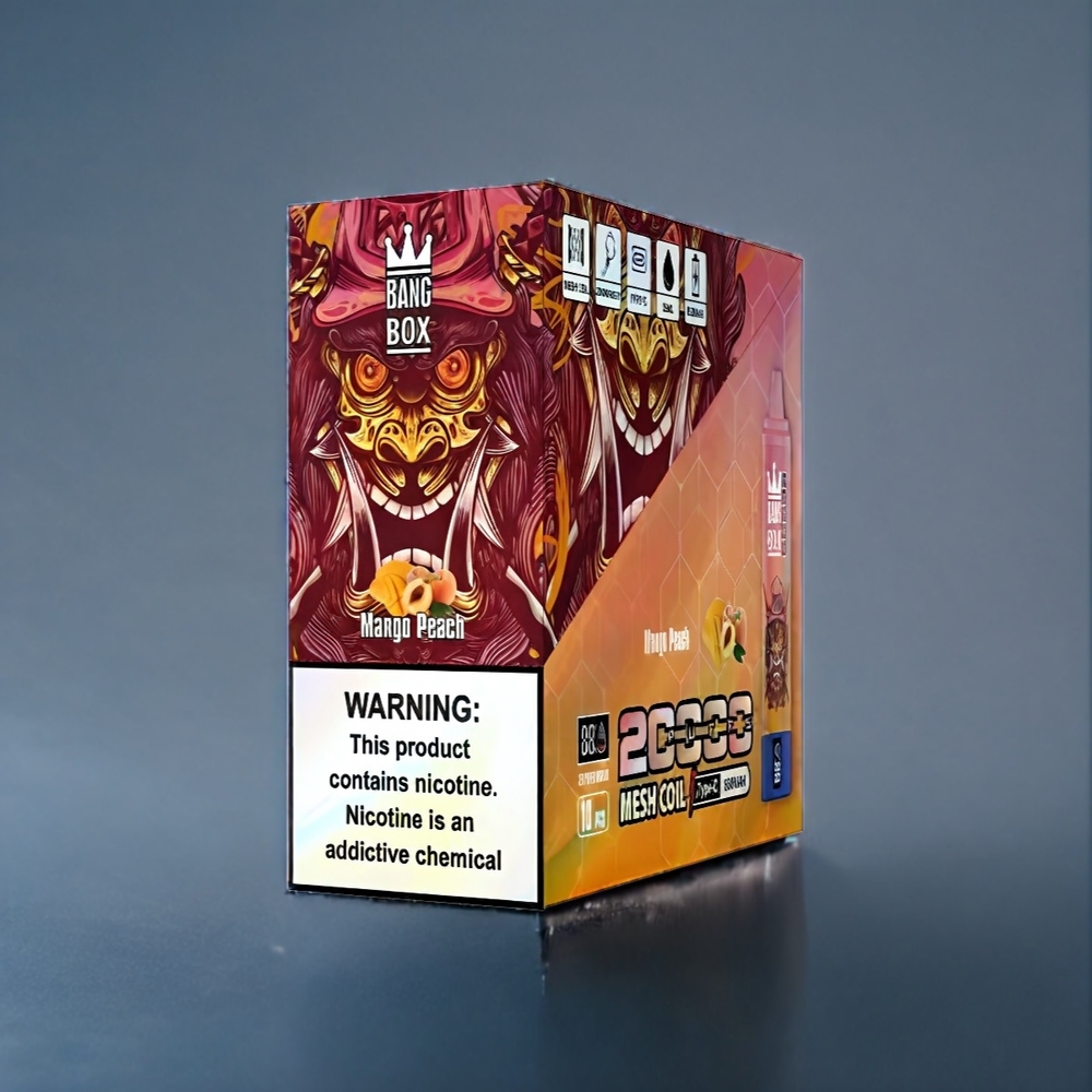 Suomi tukku Bang Box 20000 Puffs 35ml 850mAh Mesh Coil Mango-Persikka Vape