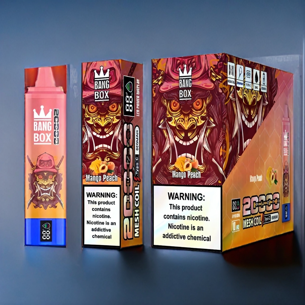 Suomi tukku Bang Box 20000 Puffs 35ml 850mAh Mesh Coil Mango-Persikka Vape