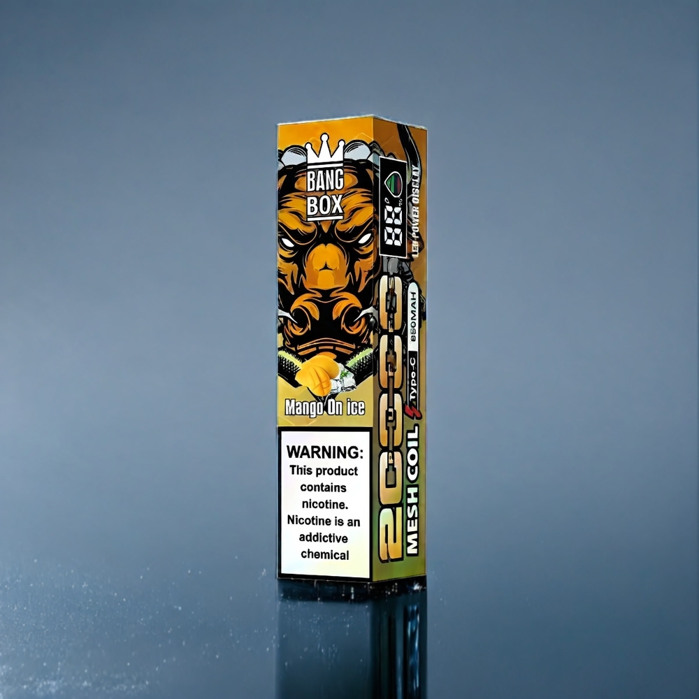 Suomi tukku Bang Box 20000 Puffs 35ml 850mah Mango On Ice 0%-5% Nikotiinia Mesh Coil Smart Screen