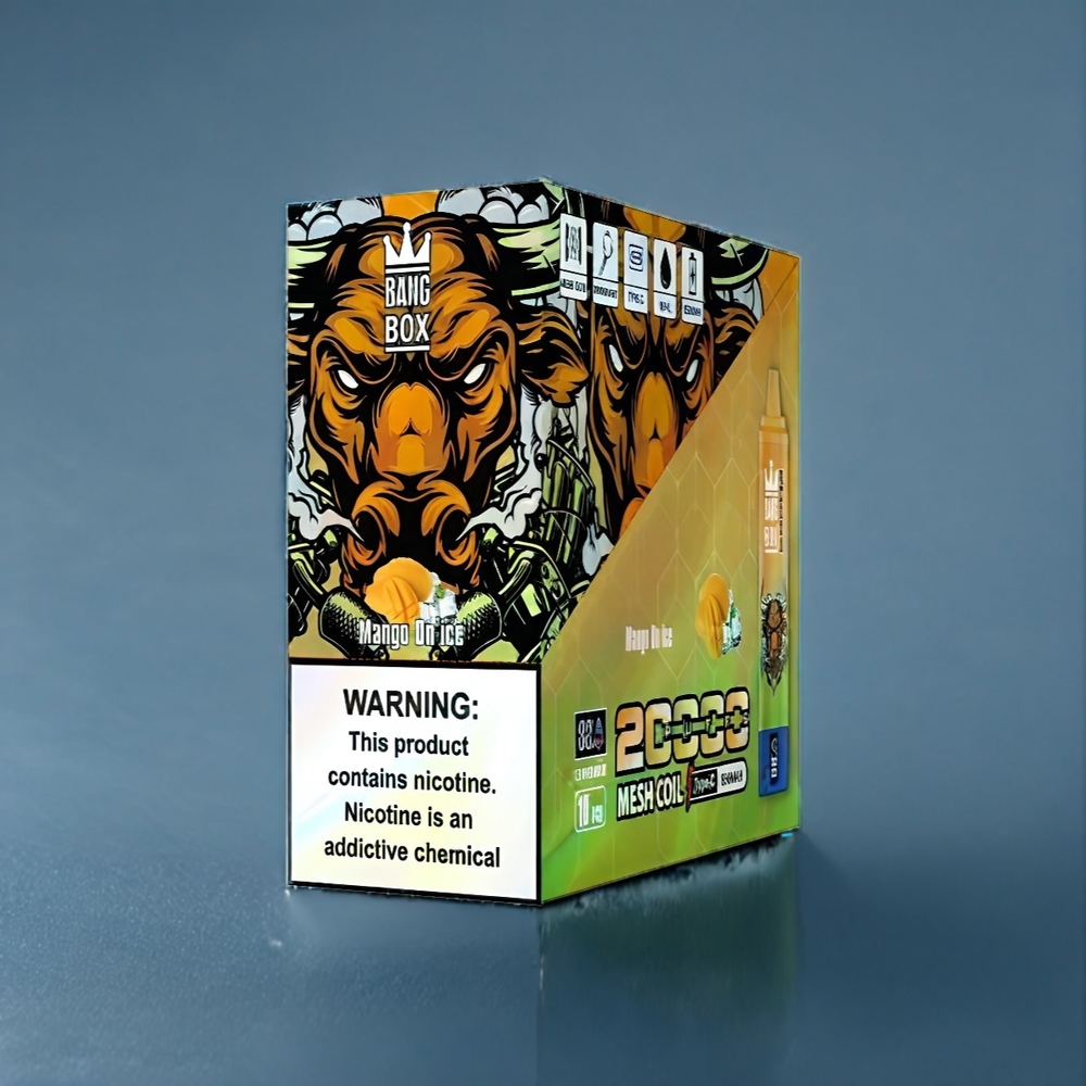 Suomi tukku Bang Box 20000 Puffs 35ml 850mah Mango On Ice 0%-5% Nikotiinia Mesh Coil Smart Screen
