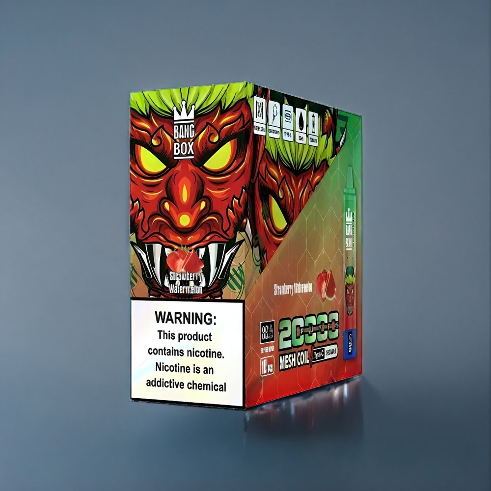Suomi tukku Bang Box 20000 Puffs 35ml Mansikka-Vesimeloni 0%-5% Nikotiini 850mAh Ladattava Öljy/Teho Näyttö