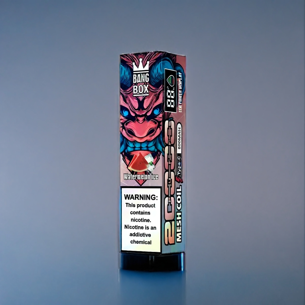 Suomi tukku Bang Box 20000 Puffs 35ml Vesimeloni Jää 0-5% Nikotiinia 850mAh Älyikkään näytön Mesh Käämitys