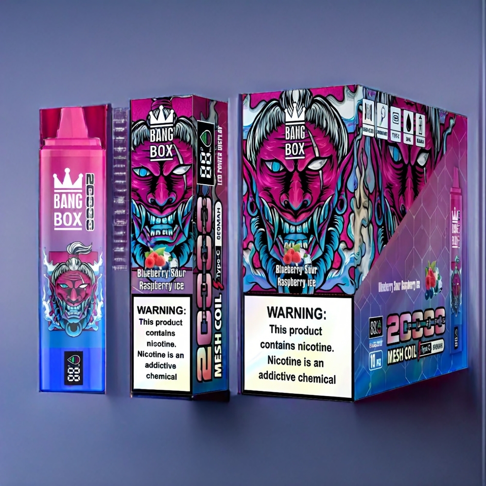 Suomi tukku Bang Box 20000 Puffs Vape Mustikka-Hapan Vadelma-Jää 0%-5% Nikotiinia 35ml Nestemäärä 850mAh Ladattava