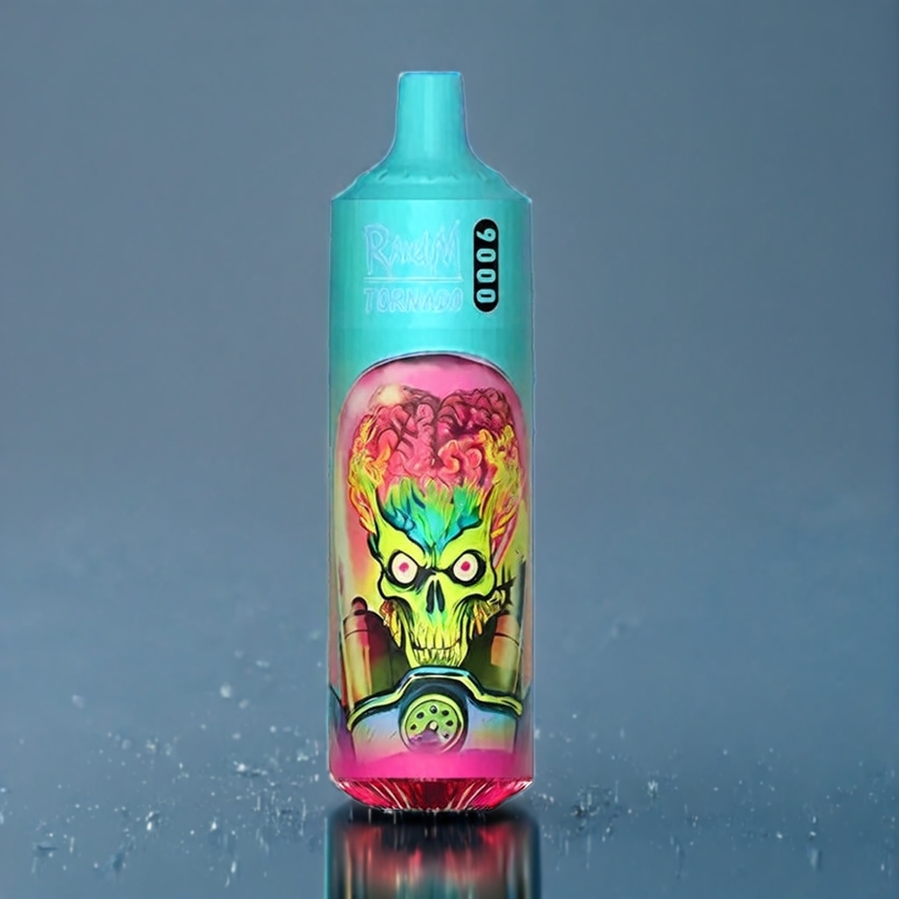 Suomi tukku RandM Tornado 9000 Puffs 18 mL Mesh Coil RGB Display Strawberry Raspberry