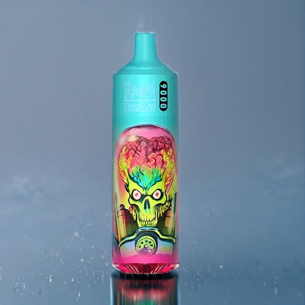 Suomi tukku RandM Tornado 9000 Puffs 18 mL Mesh Coil RGB Display Strawberry Raspberry Cherry Ice 54 Flavors