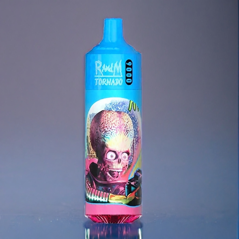 Suomi tukku RandM Tornado 9000 Puffs 18 mL Mesh Coil RGB Display Vape Mustikka-Happomarja