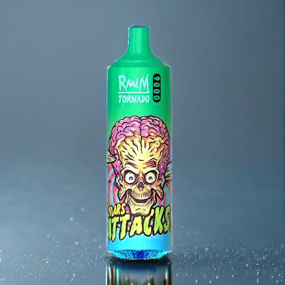 Suomi tukku RandM Tornado 9000 Puffs 18mL Mesh Coil RGB Display 54 Flavors Vape Mansikka Sitruunalimonaadi