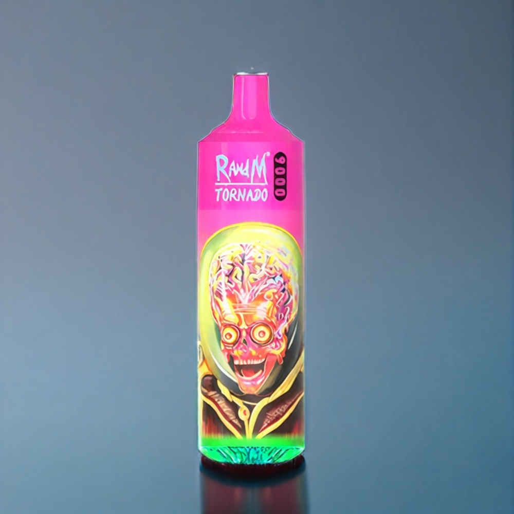 Suomi tukku RandM Tornado 9000 Puffs 850 mAh 18 mL RGB Display Vihreä Omena