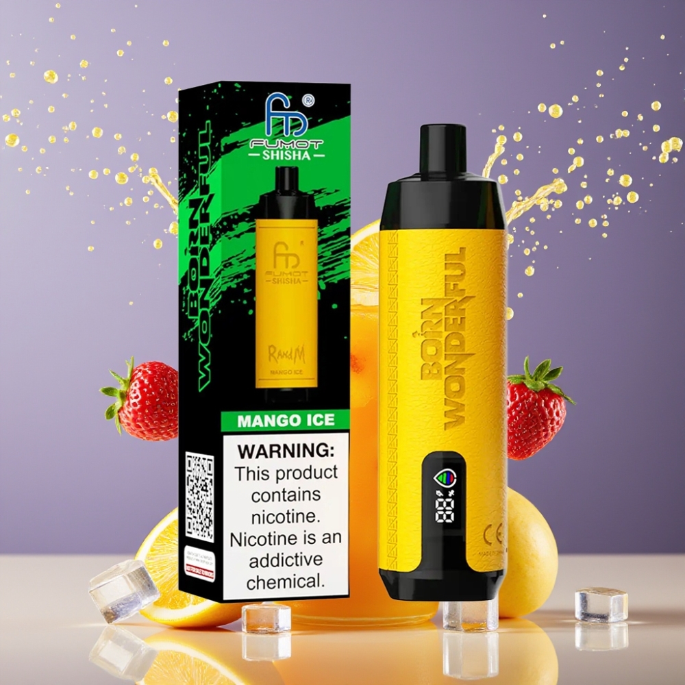 RandM Fumot Shisha Suomi Tukku 10000 Puffs 18ml Mango-Jää Disposable Vape 850mAh Type-C