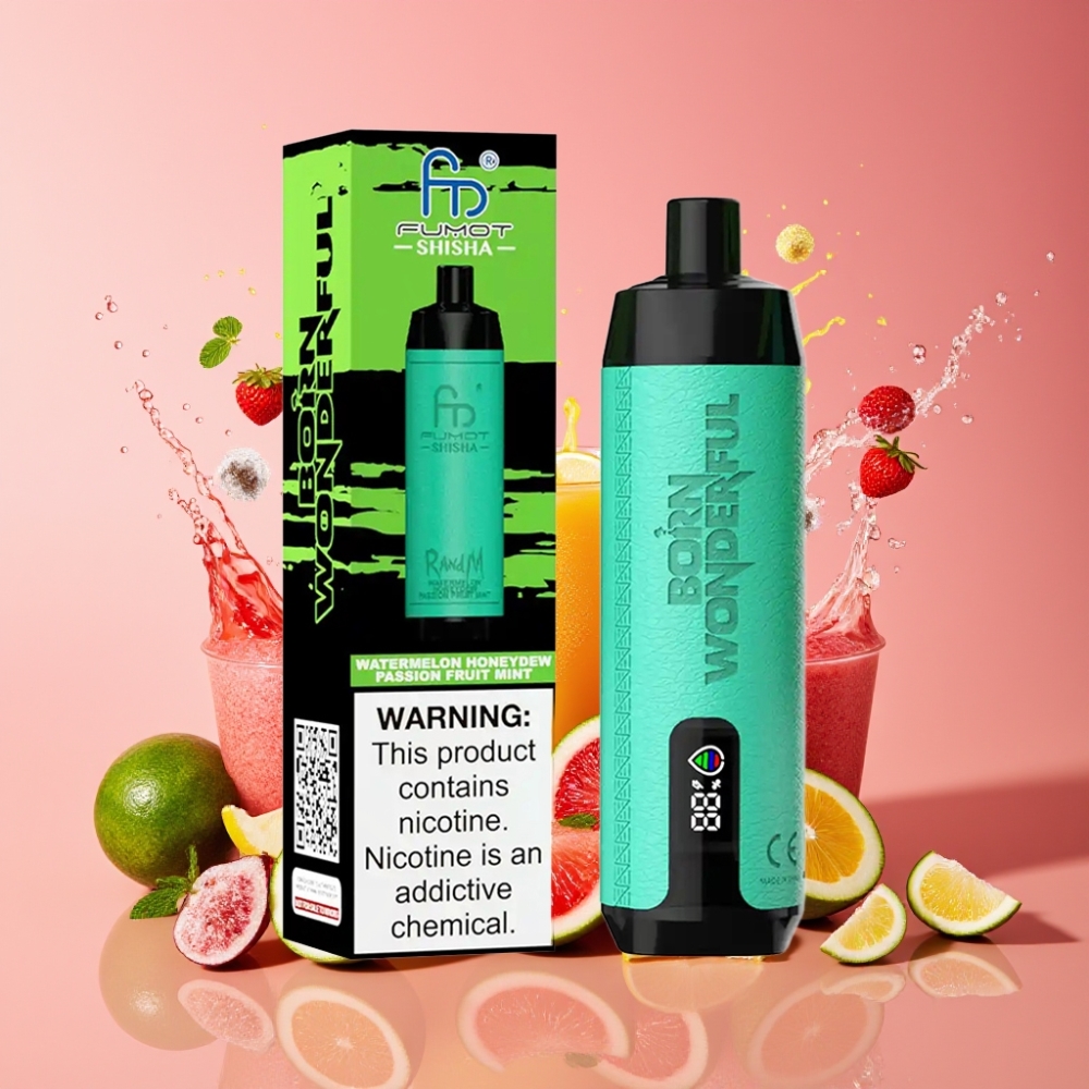 Suomi tukku RandM Fumot Shisha 10000 Puffs 18ml Vesimeloni Hunajamelona Passiohedelmä Mint Disposable Vape 850mAh Type-C