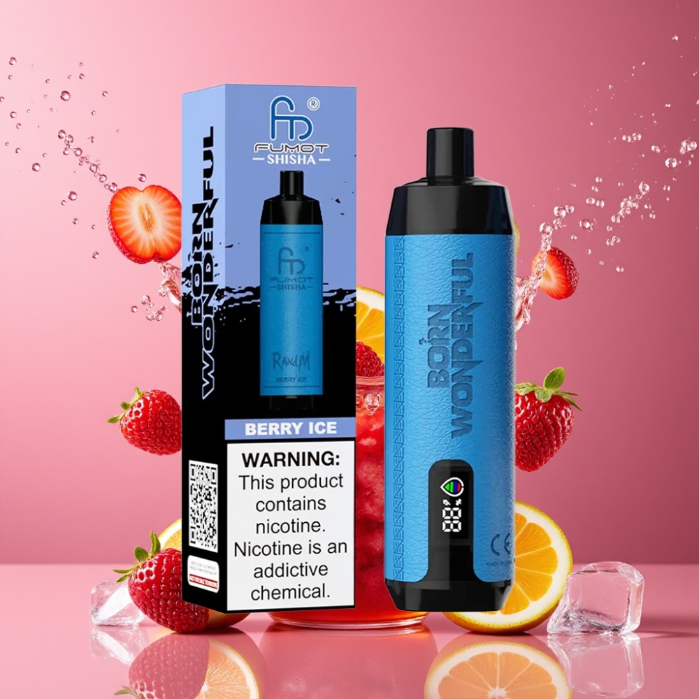 Suomi tukku - RandM Fumot Shisha 10000 Puffs Disposable Vape Marjajää, 18ml, 850mAh, Type-C