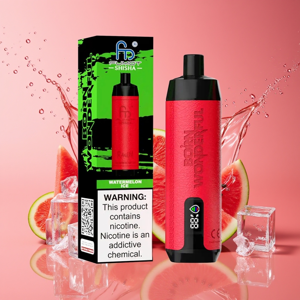 Suomi tukku RandM Fumot Shisha 10000 Puffs Disposable Vape Vesimeloni-Jää 18ml 850mAh Type-C