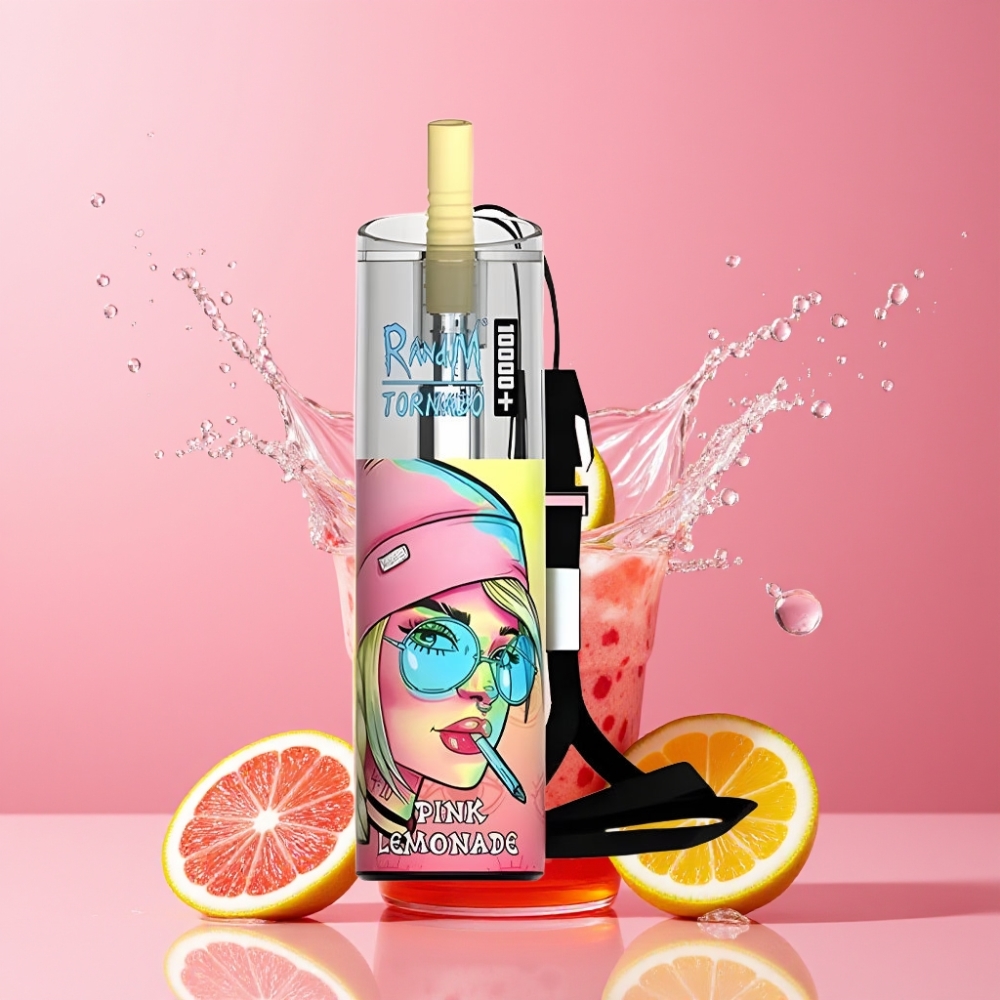Suomi tukku RandM Fumot Original Tornado 10000 Plus Disposable Vape 20 ml 850 mAh RGB Lights Pink Lemonade (vaaleanpunainen sitruunalimsa) 0%/2%/3%/5% Nikotiini