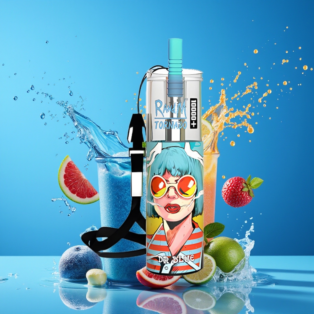 Suomi tukku RandM Fumot Original Tornado 10000 Plus Disposable Vape 20ml 850mAh Type-C RGB - Sininen (Dr Blue)