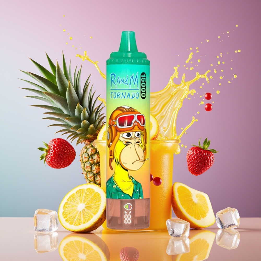 Suomi tukku RandM Fumot Tornado 15000 Puffs 25ml 850mAh Mesh Coil Ananas-Jää Disposable Vape