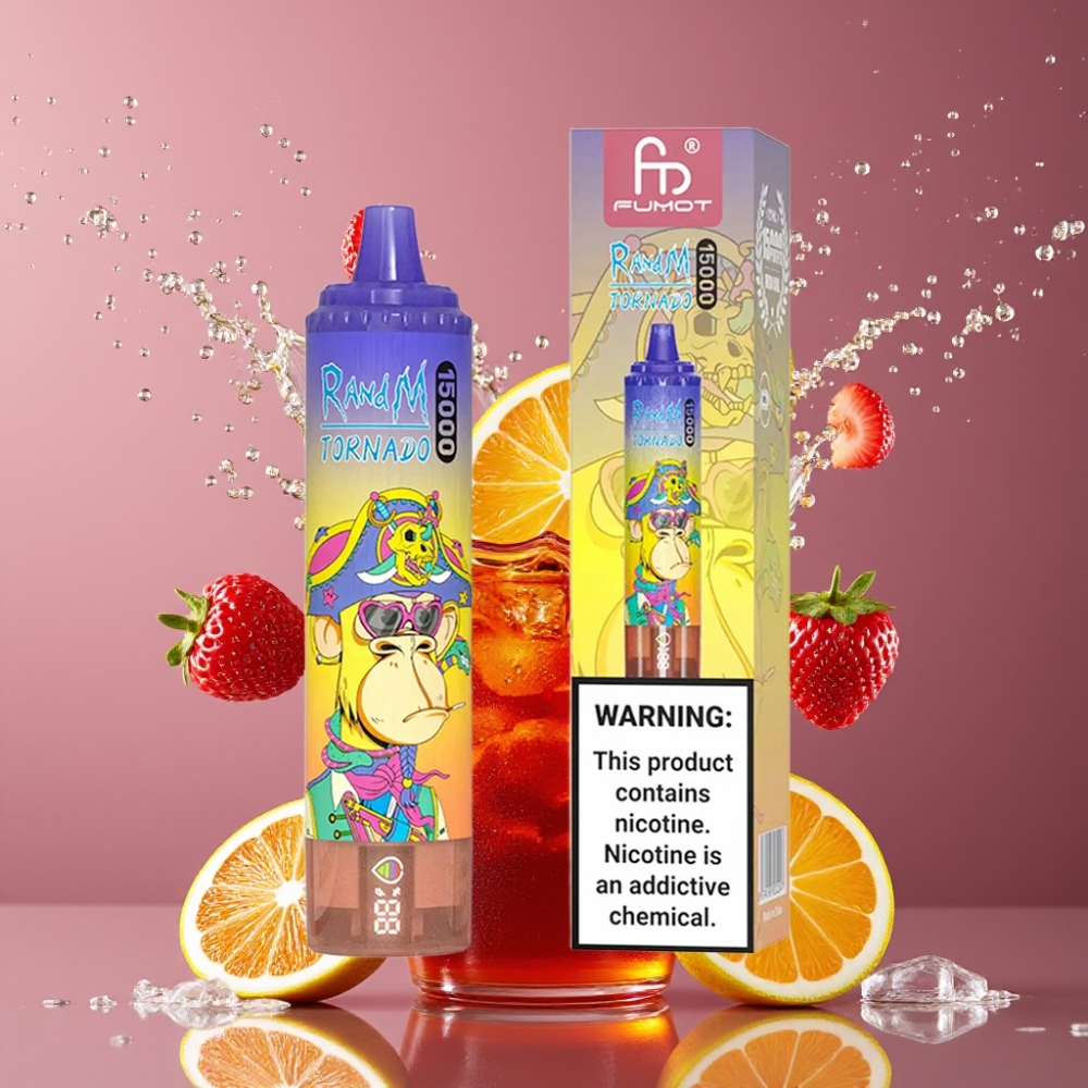 Suomi tukku RandM Fumot Tornado 15000 Puffs 25ml 850mAh Mesh Coil Type-C LCD Cola-Jää