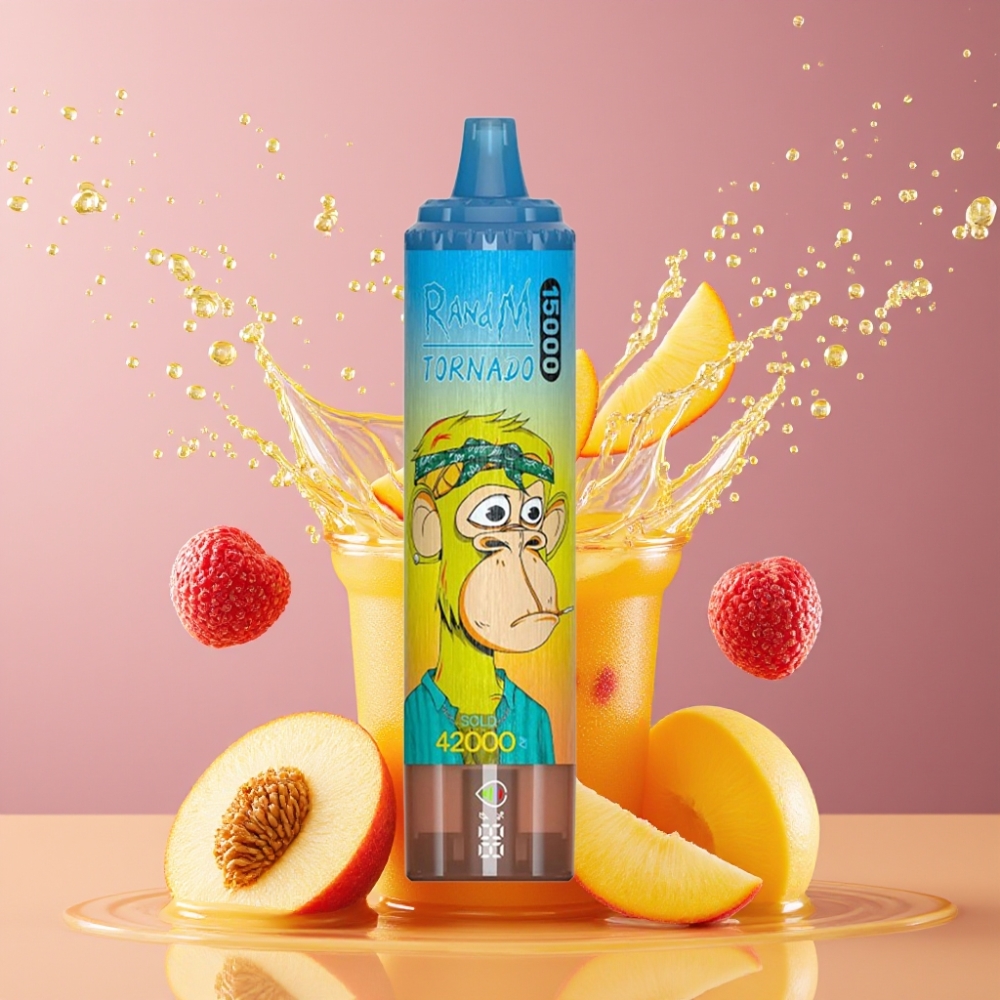 Suomi tukku RandM Fumot Tornado 15000 Puffs 25ml 850mAh Mesh Coil Type-C Ladattava Disposable Vape Persikka Mango