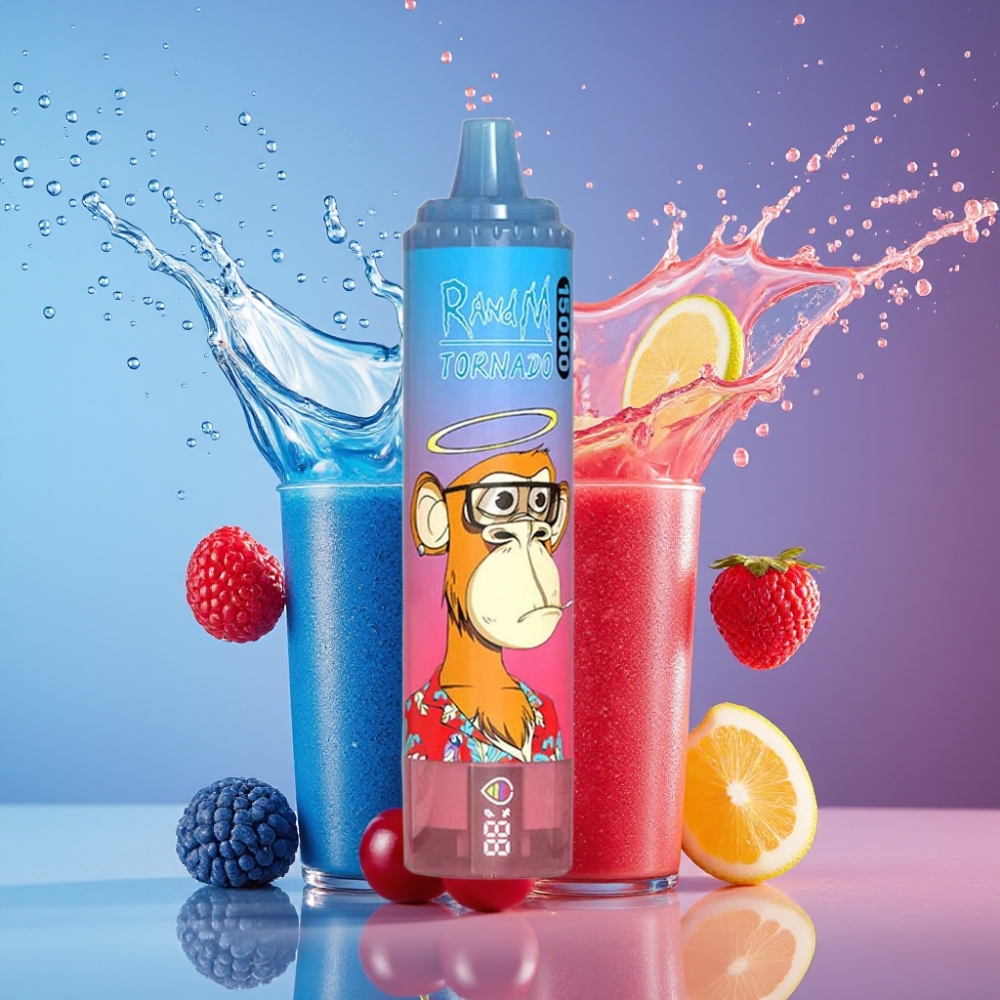 Suomi tukku RandM Fumot Tornado 15000 Puffs 25ml 850mAh Type-C Disposable Vape Sininen Vadelma-Kirsikka