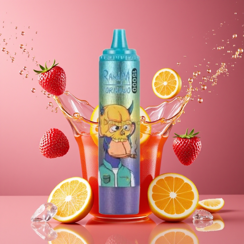 Suomi tukku RandM Fumot Tornado 15000 Puffs 25ml 850mAh Type-C LCD Mesh Coil Disposable Vape Rusina