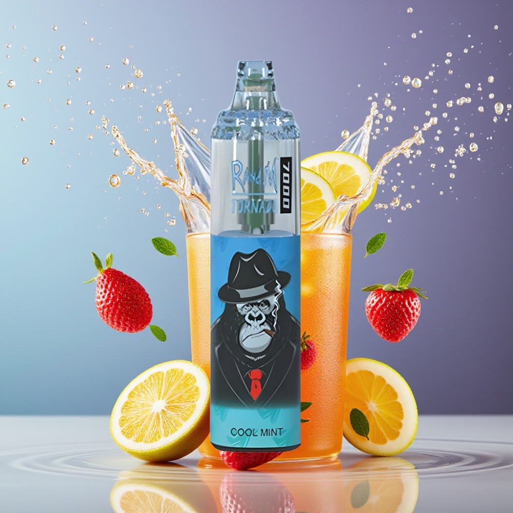 Suomi tukku RandM Fumot Tornado 7000 Disposable Vape 14ML E-liquid 850MAH Battery Mesh Coil Cool Mint