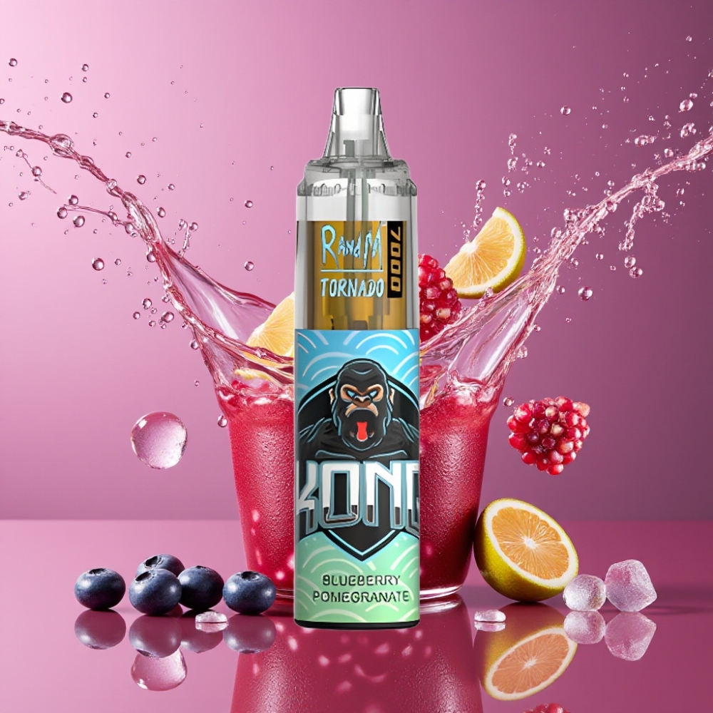 Suomi tukku RandM Fumot Tornado 7000 Disposable Vape 14ML E-liquid 850MAH Battery Type-C Port RGB Light Mustikka Granaatti