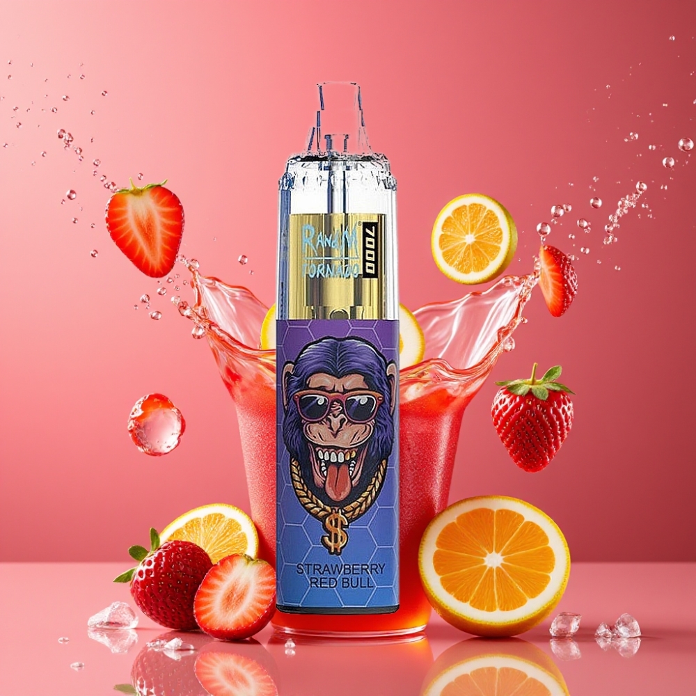 Suomi tukku RandM Fumot Tornado 7000 Disposable Vape 7000 Puffs 14ML Mesh Coil Mansikka Red Bull