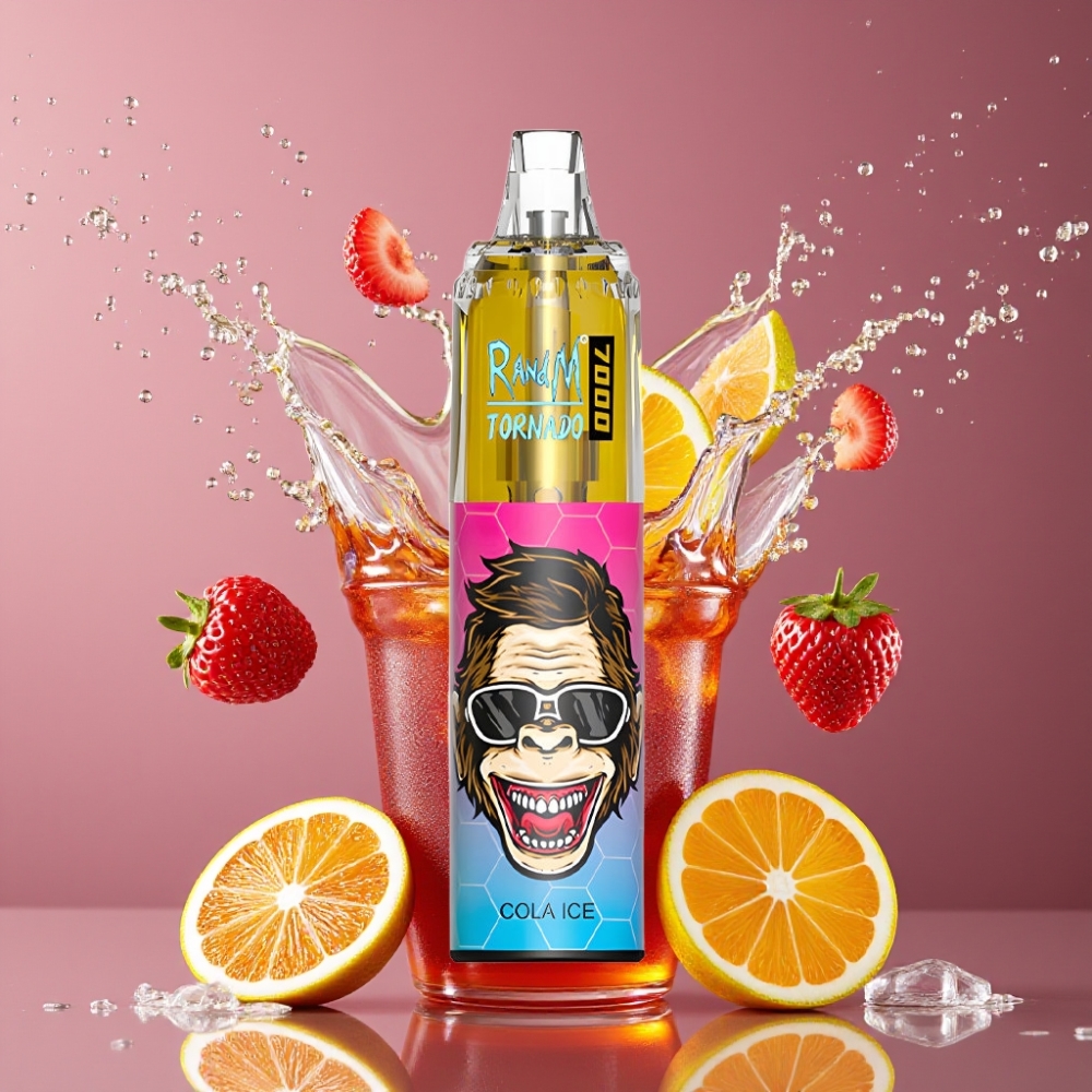 Suomi tukku RandM Fumot Tornado 7000 Puffs 14ML E-liquid 850MAH Mesh Coil Disposable Vape Cola-Ice