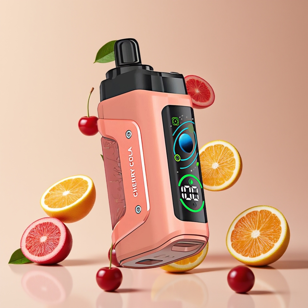 Suomi tukku Razz Bar 45000 Puffs Kertakäyttöinen Vape Kirsikkakola – 1.0 Ohm Mesh, Säädettävä Ilmanvirtaus, 650 mAh