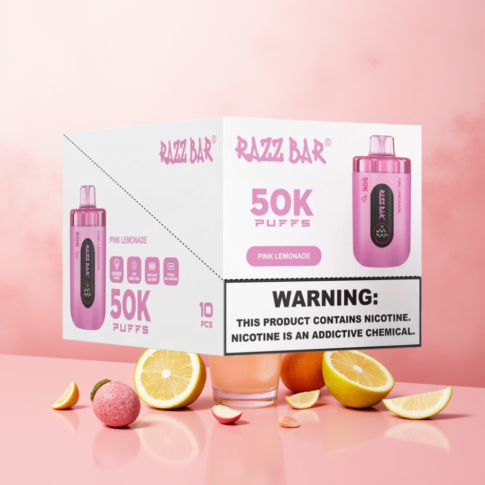 Suomi tukku Razz Bar 50K Puffs Kertakäyttöinen Vape Vihreä Omena 50000 Puffs 1.0 Ohm Mesh Coil Type-C Ladattava
