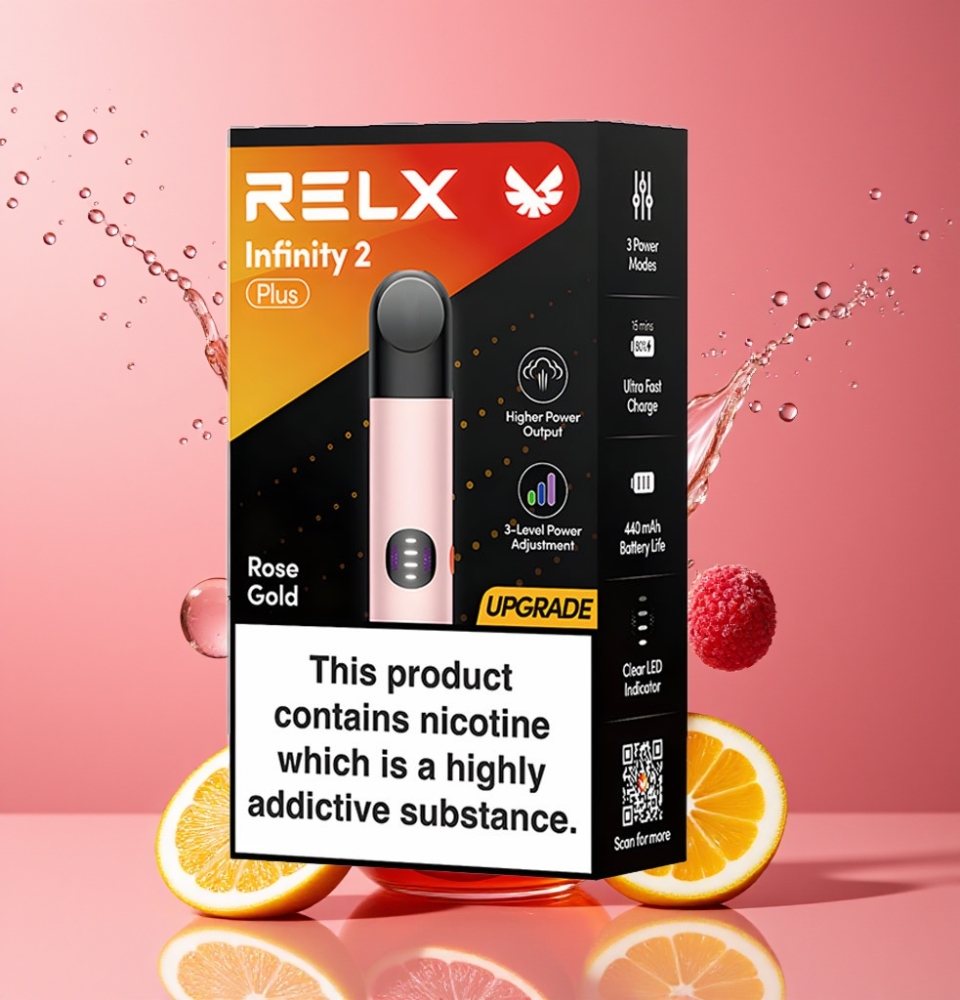 Suomi tukku RELX Infinity 2 Plus Device Rose Gold - 3 Adjustable Modes, 440mAh Battery, Type-C Charging, 1.9ml Capacity