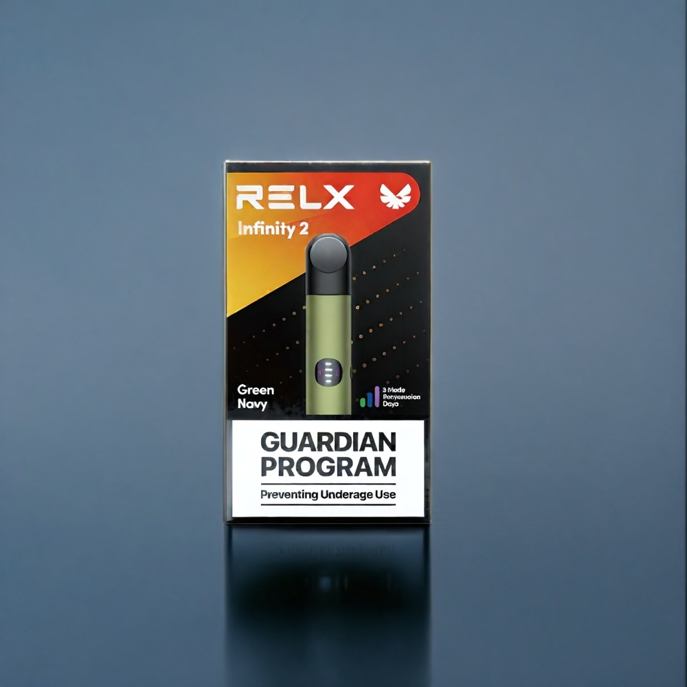Suomi tukku RELX Infinity 2 Vape Device – 1.9 ml Pod, 600-650 Puffs, 440mAh Battery, USB Type-C, Greennavy