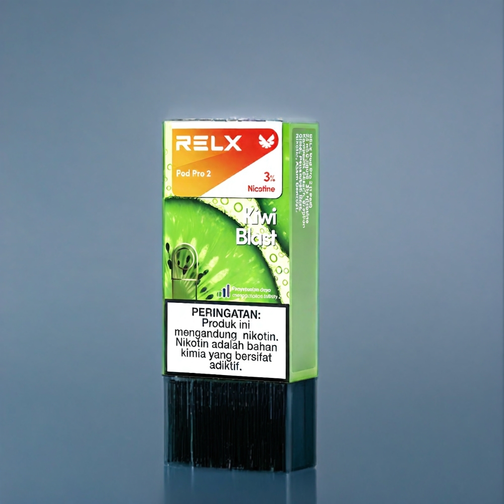 RELX Pod Pro 2 Suomi Tukku – Kiivi Räjähdys (1.9ml, 600 puffs, 3%/5%, 2/3 patruunaa/pakkaus, 3 jänniteasetusta: Eco 5.5W, Smooth 6.5W, Boost 8W)