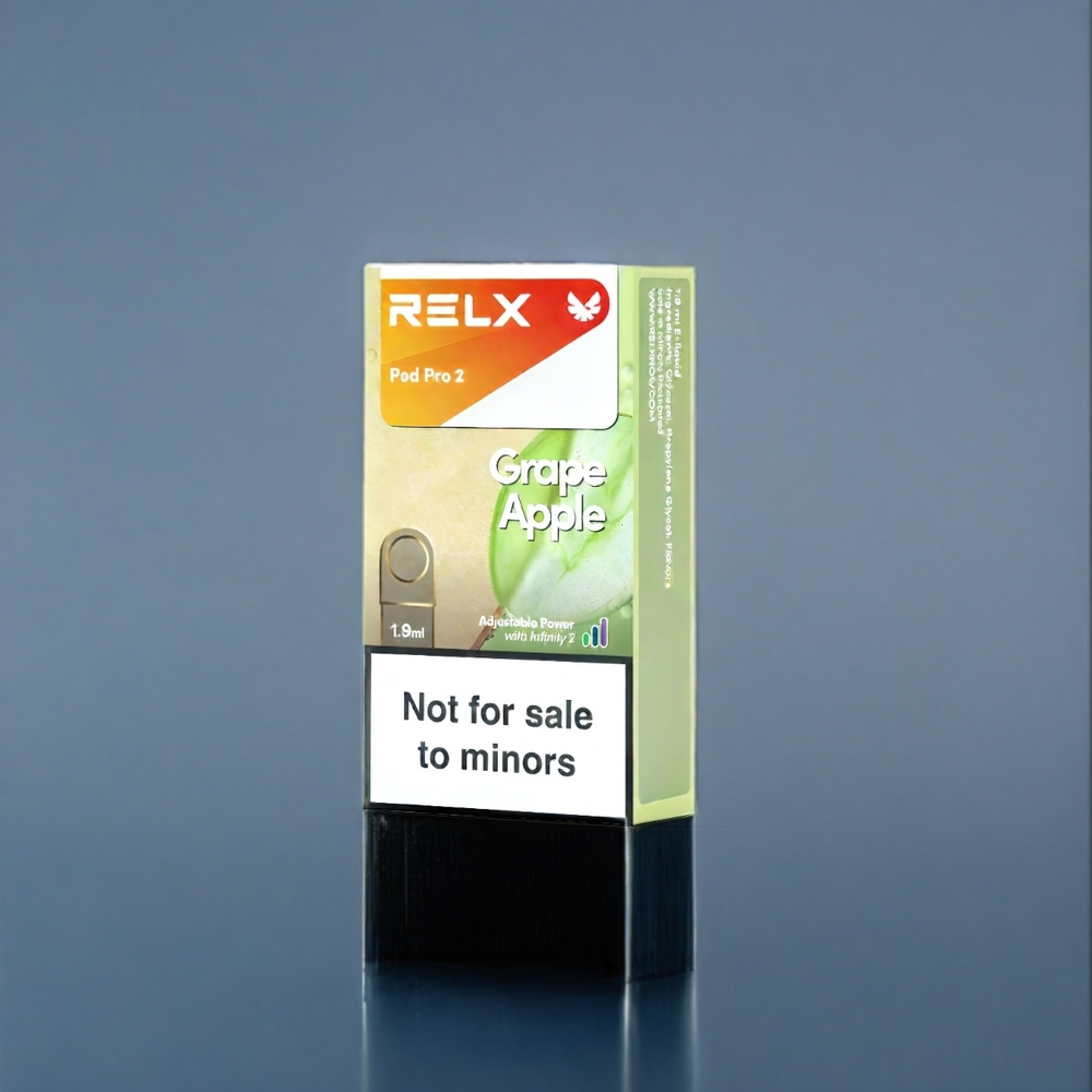 Suomi tukku RELX Pod Pro 2 Vape 600 puffs 1.9ml 3%-5% Nikotiinia Viinimarja Omena 2/3 pods/pack Eco/Smooth/Boost Mode