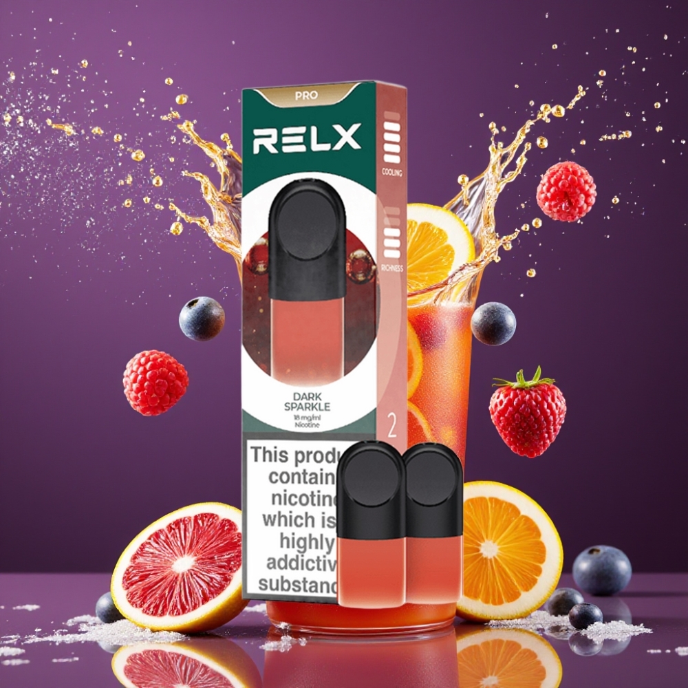Suomi tukku RELX Pod Pro Vape Device – 1.8% Nikotiinia, 1.9 ml Tynkä, Tummankirkas