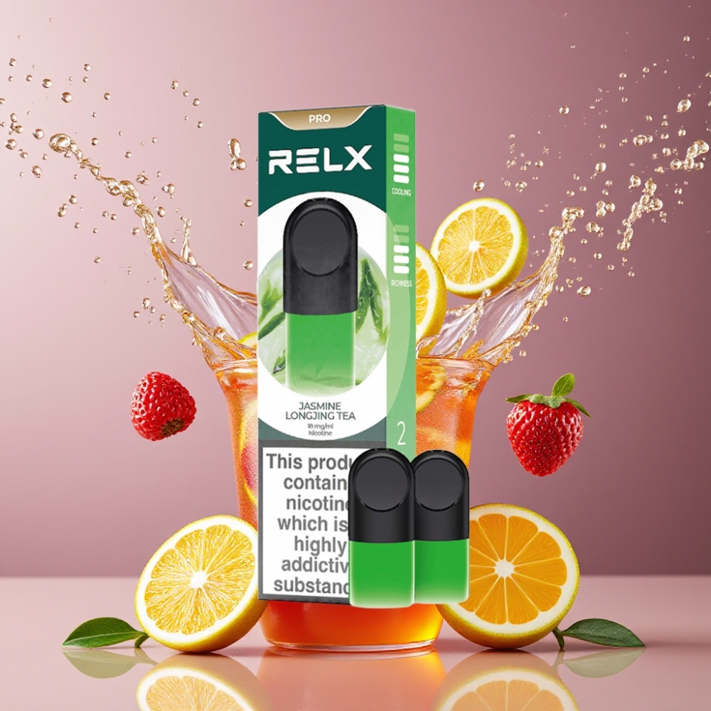 Suomi tukku RELX Pod Pro Vape Device Jasmine Longjing Tea - 1.8% Nicotine, 1.9 ml Pod, Great Taste & Super Smooth Experience, Optimized Draw Resistance, Rich Vapor
