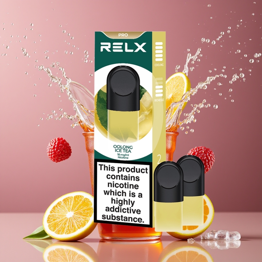 Suomi tukku RELX Pod Pro Vape Device Oolong Jäätee – 1.8% Nikotiinia, 1.9 ml Nestettä, Täydellinen Maku & Sulava Kokemus