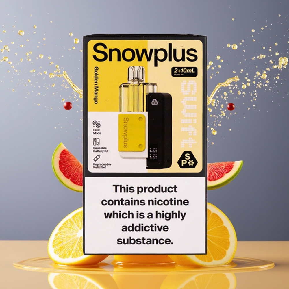 Snowplus Swift 5000 Puffs Prefilled Pod Kit 1000 mAh Kultainen Mango Suomi tukku – 65 g, Dual Mesh