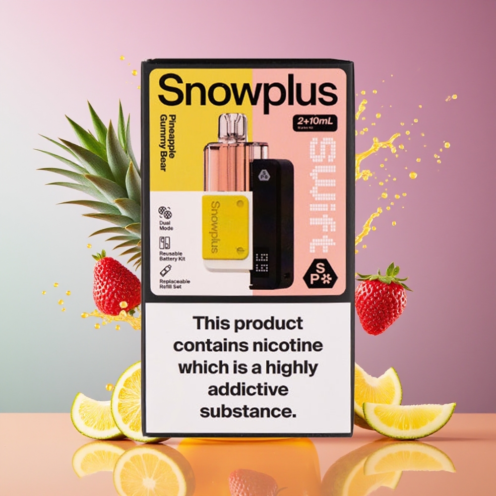 Suomi tukku Snowplus Swift 5000 Puffs Prefilled Pod Kit 1000 mAh Dual Mesh Ananas Gummy Karhu