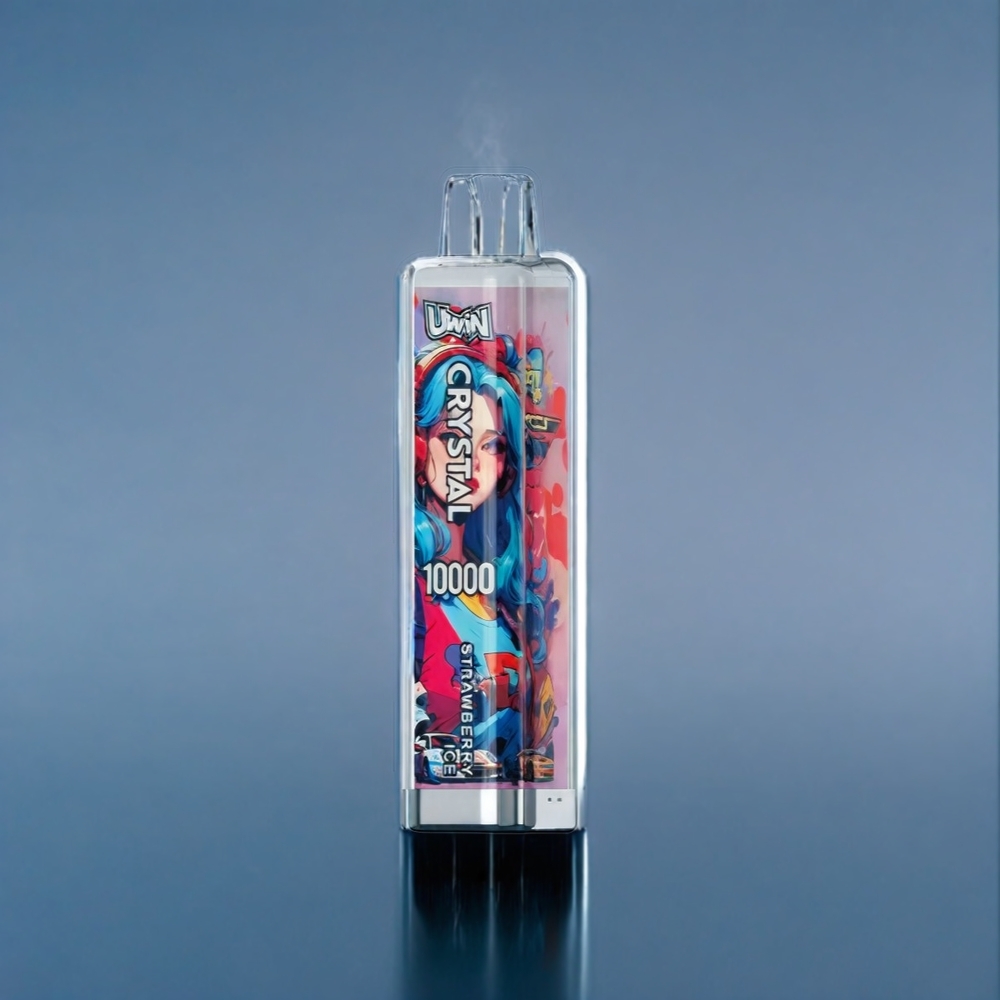 Suomi Tukku UWIN Crystal 10000 Puffs 18ml Mansikkajää Type-C Lataus RGB-valot