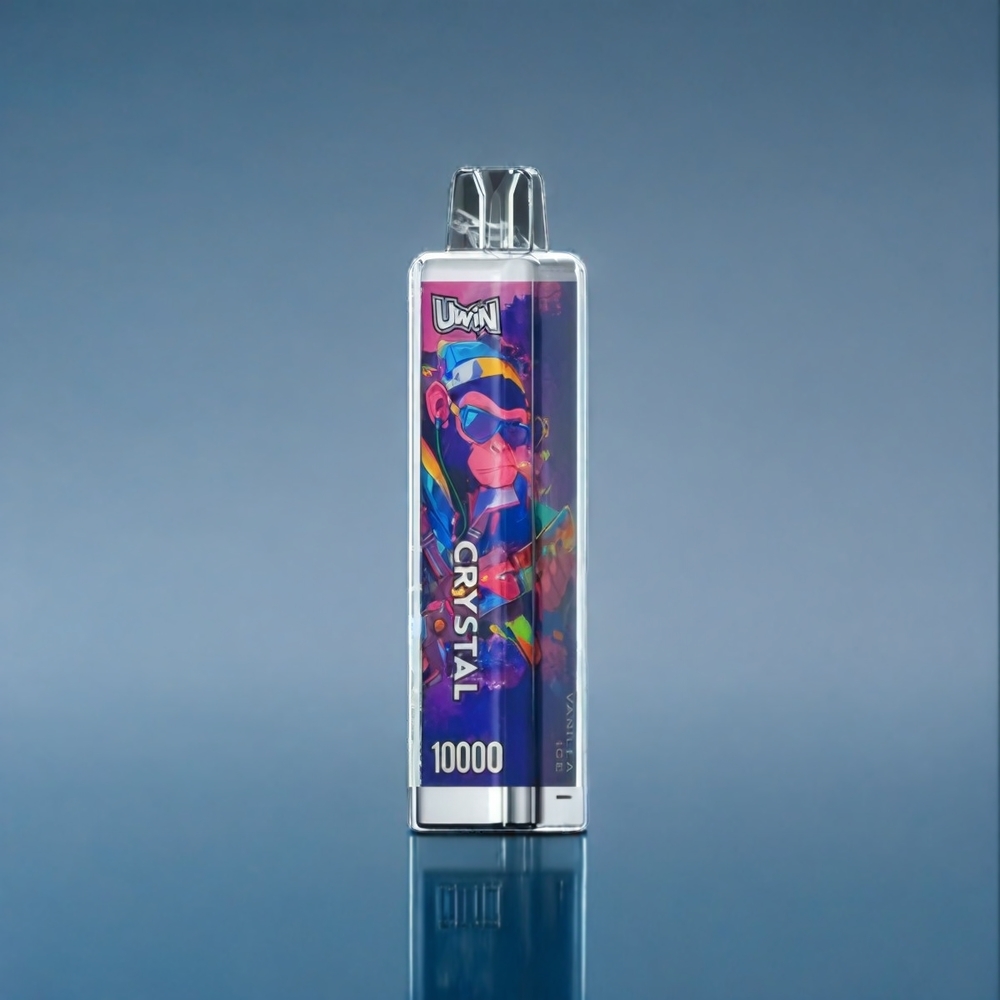 Suomi tukku UWIN Crystal 10 000 Puffs Vanilja jää - 18ml, 650mAh, Type-C, 0.8 Ohm mesh, RGB-valot