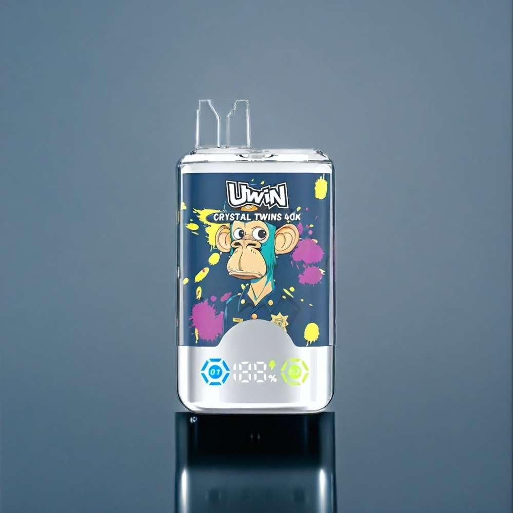 Suomi tukku UWIN Crystal Twins 40000 Puffs 2 makua (Kiivi-Passionhedelmä-Guava-Vadelma) 850mAh Type-C