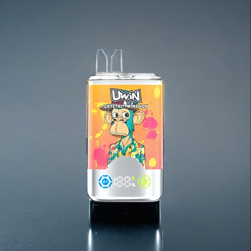 Suomi tukku UWIN Crystal Twins 40000 Puffs 32ml 0.6 Ohm Mesh Coil 850mAh Type-C Peach Mango Pineapple Red Bull - 2 erilaista makua yhdessä laitteessa