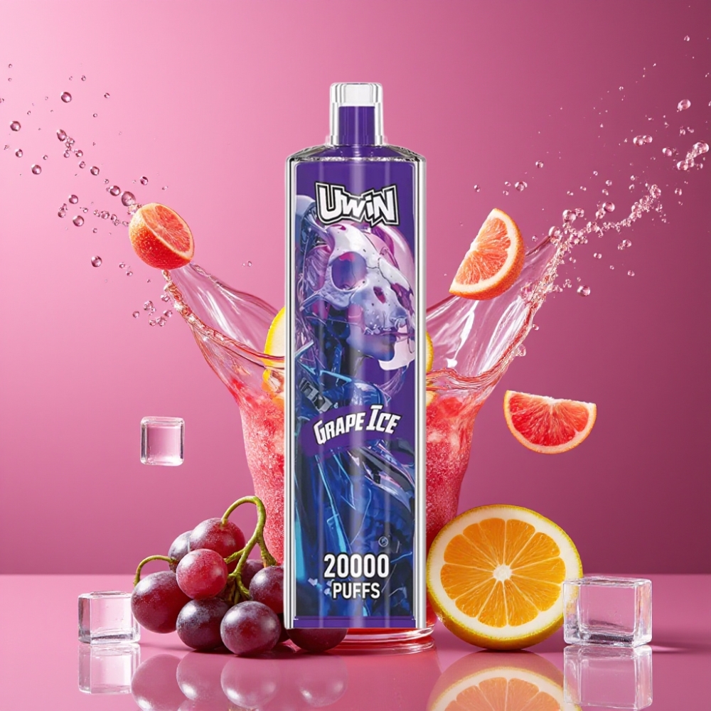 Suomi tukku Uwin Shisha Hookah Crystal 20000 Puffs 22ml 650mAh Type-C Mesh Coil Viinijää (Grape Ice)