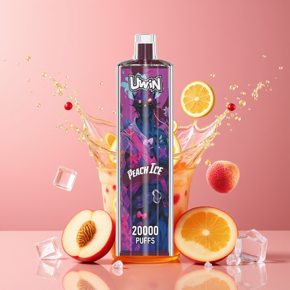 Suomi tukku Uwin Shisha Hookah Crystal 20000 Puffs 22ml Mesh Coil Type-C 650mAh Peach Ice