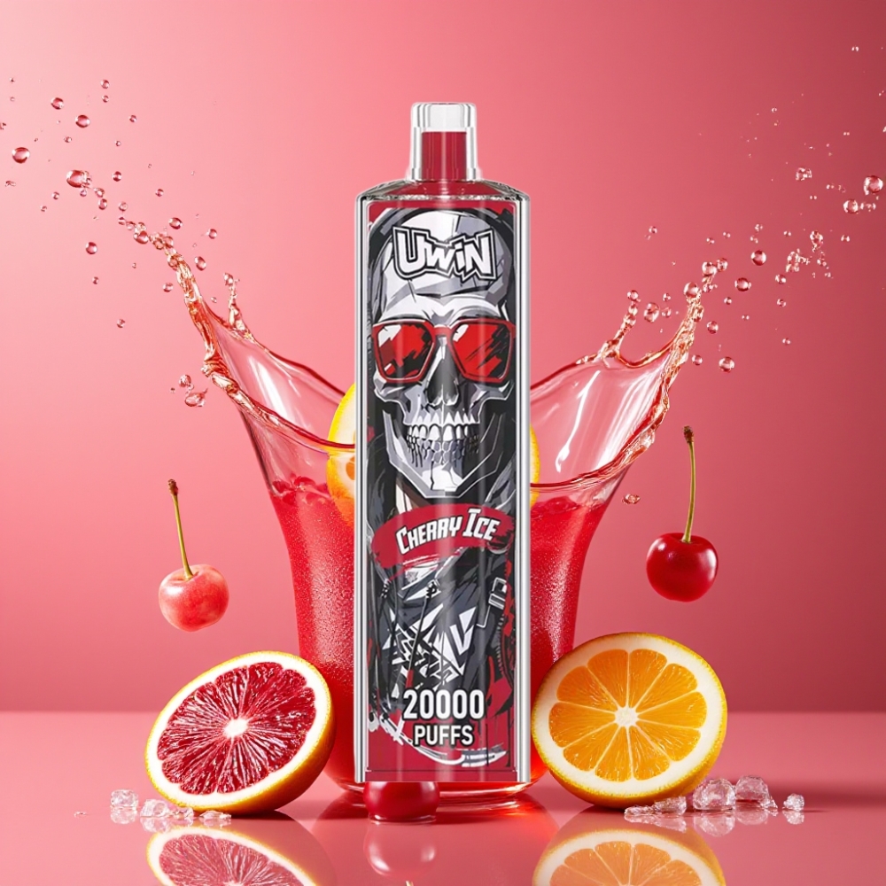 Suomi tukku Uwin Shisha Hookah Crystal 20000 Puffs 22ml Type-C Mesh Coil Kirsikka-Jää