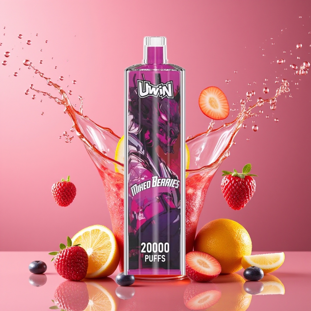 Suomi tukku Uwin Shisha Hookah Crystal 20000 Puffs 22ml Type-C Mesh Coil Mixed Berries