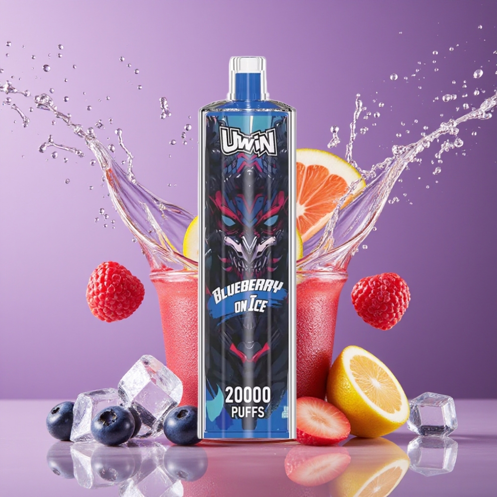 Suomi tukku Uwin Shisha Hookah Crystal 20000 Puffs 22ml Type-C Mesh Coil Mustikka Jää