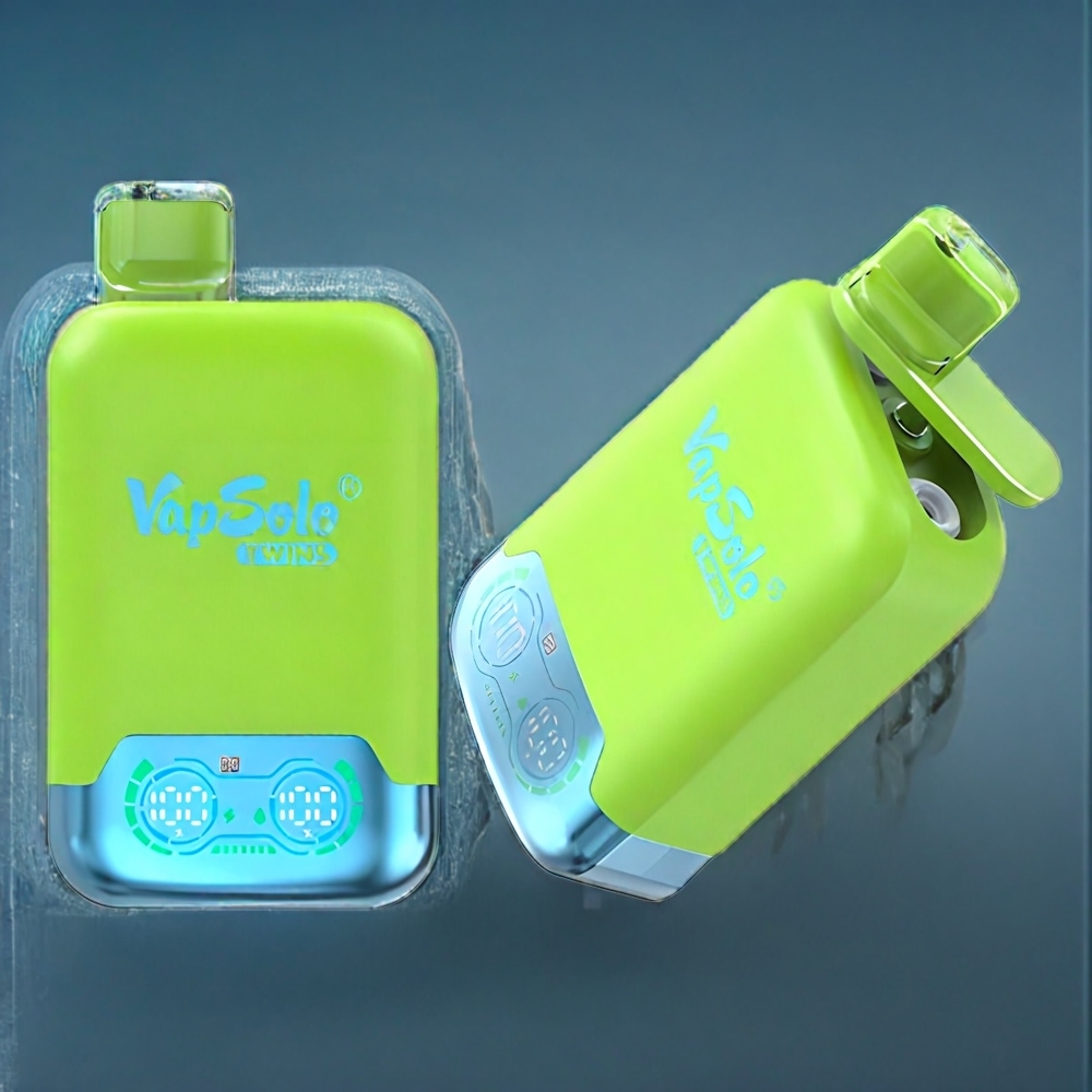 Suomi tukku Vapsolo Twins 20000 Puffs Vape Mansikka-Kiivi & Mansikka-Vadelma-Kirsikka Jää 40ml 2-säiliö Type-C