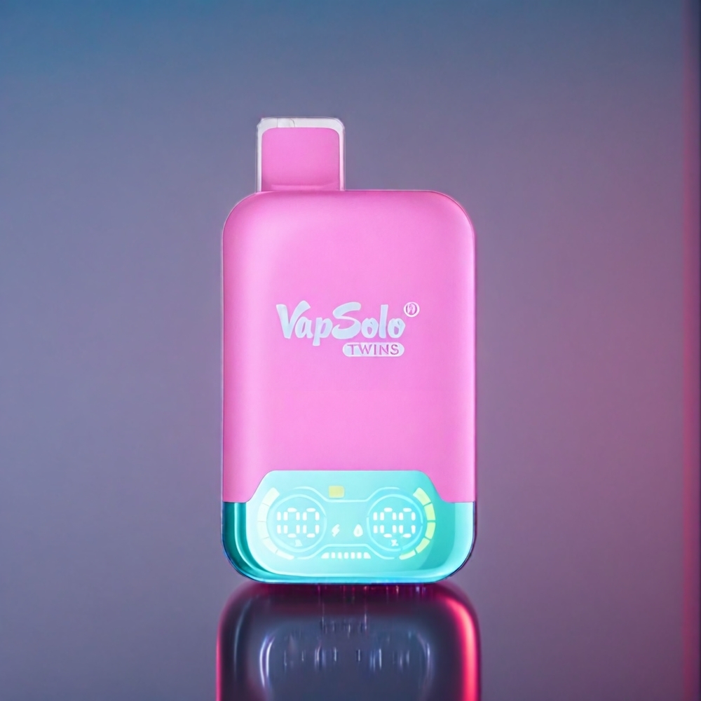 Suomi tukku Vapsolo Twins 20000 Puffs Vape Mansikka Vadelma Kirsikka Ice & Viinirypäle Ice – 40ml, 2 säiliötä, Type-C